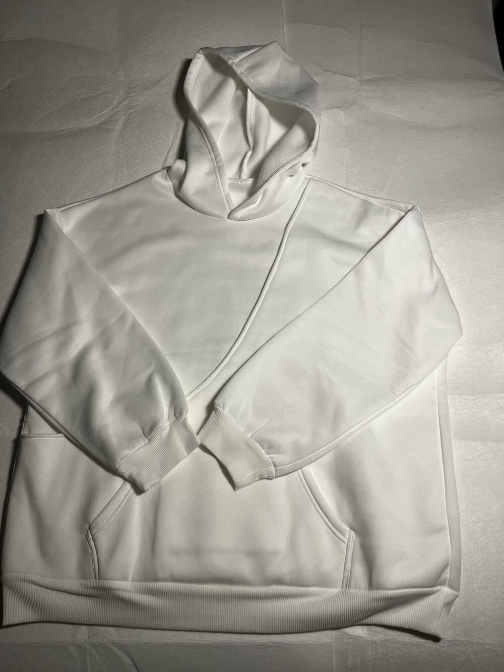 Women’s XL White Pet Dog Carrier Hoodie Kangaroo Pouch Pullover Sweatshirt